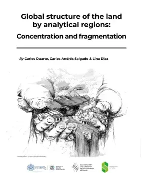 Global structure of the land by analytical regions: concentration and fragmentation